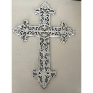Vintage style painted Metal Cross